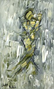 Der gewundene Weg, Öl / Leinwand 2022, 80 x 50 cm 