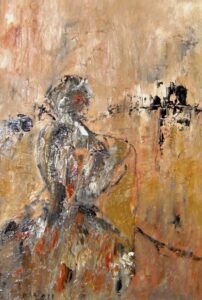Die gebrochene Nacht, Öl / Plakatkarton 2021, 95,6 x 67,9 cm