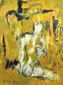 Verfrühter Atem, Öl / Hartfaser 2022, 80 x 60cm