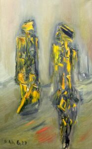 Der Zeitstrom, Öl / Leinwand 2022, 80 x 50 cm