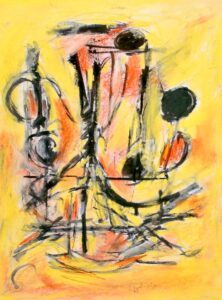 Hinter den Fenstern der vereinten Hände, 2025 / Pastell/Tinte